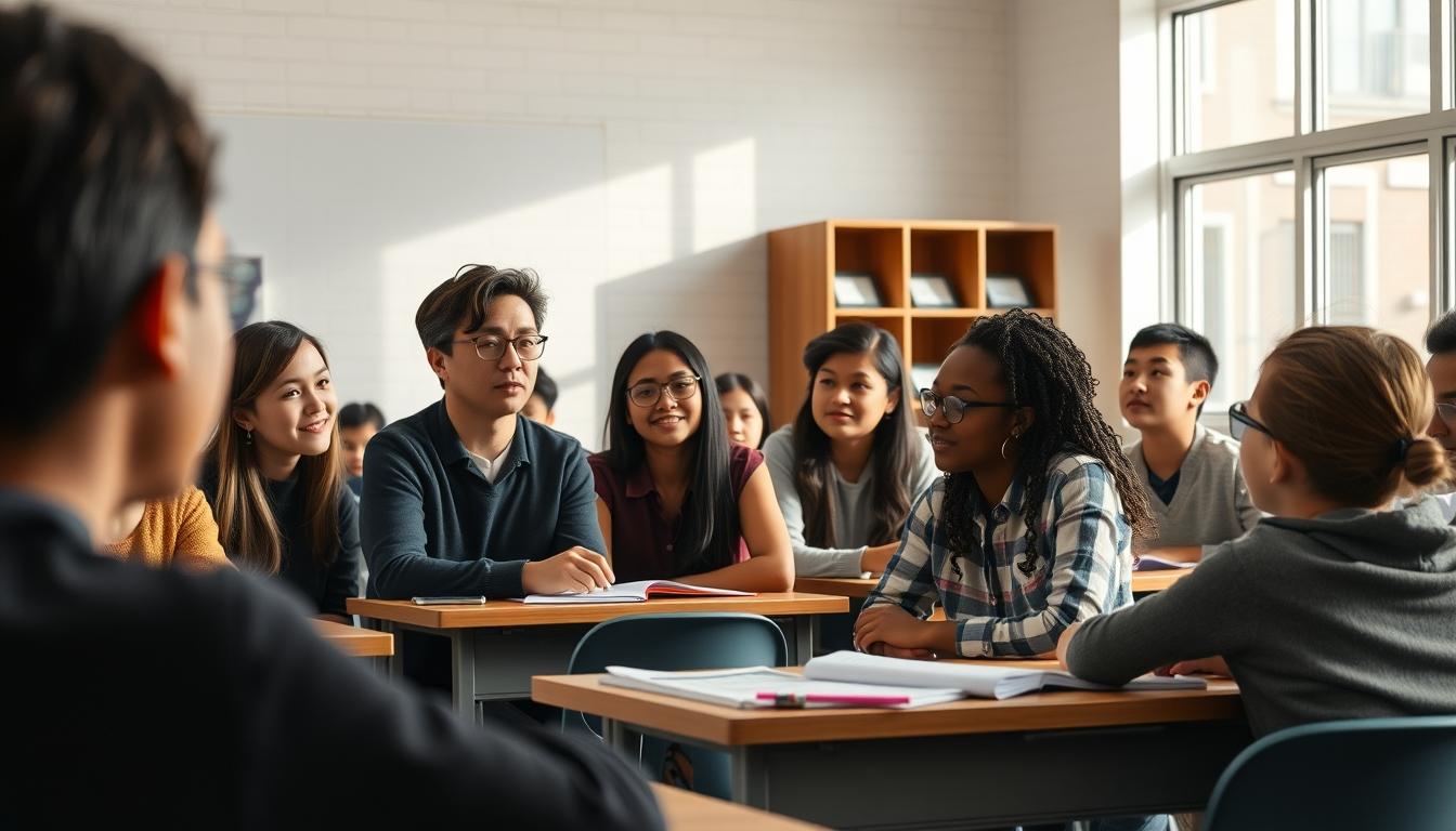 Students working in research laboratory